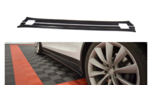 Lip Spoiler Tesla Model X Side Skirts v.1 Gloss Black