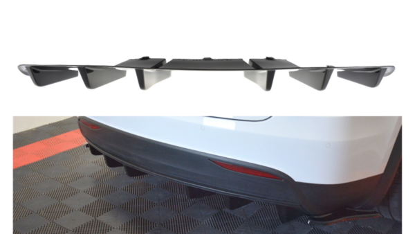 Lip Spoiler Tesla Model X Rear Valance Gloss Black