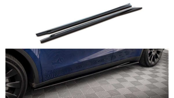 Lip Spoiler Tesla Model Y Side Skirts v.1 Gloss Black