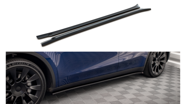 Lip Spoiler Tesla Model Y Side Skirts v.2 Gloss Black