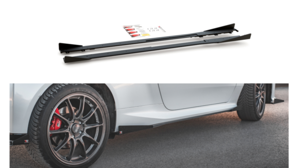 Lip Spoiler Toyota GR Yaris IV Side Skirts Racing Black + Gloss Flaps