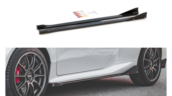 Lip Spoiler Toyota GR Yaris IV Side Skirts v.2 Gloss Black + Flaps