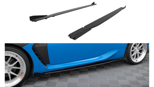 Lip Spoiler Toyota GR86 Side Skirts Street Pro v.1 Black-Red + Gloss Flaps