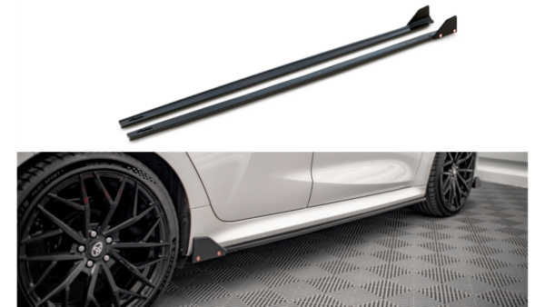 Lip Spoiler Toyota Yaris IV Side Skirts v.1 Gloss Black + Flaps