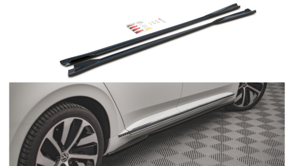 Lip Spoiler Volkswagen Arteon Facelift R R-Line Side Skirts Gloss Black