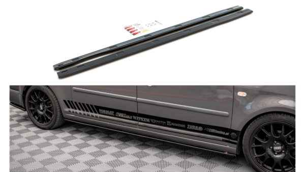 Lip Spoiler Volkswagen Caddy Long III Facelift Side Skirts Gloss Black