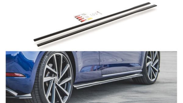 Lip Spoiler Volkswagen Golf 7 Facelift R Side Skirts Racing Black