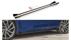 Lip Spoiler Volkswagen Golf 7 Facelift R Side Skirts Racing Black-Red + Gloss Flaps
