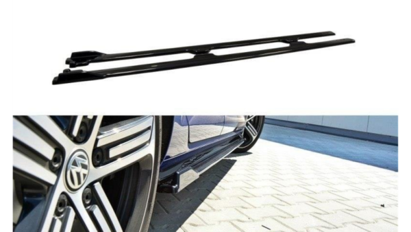 Lip Spoiler Volkswagen Golf 7 Facelift R Side Skirts v.1 Gloss Black