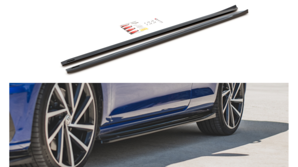 Lip Spoiler Volkswagen Golf 7 Facelift R Side Skirts v.4 Gloss Black