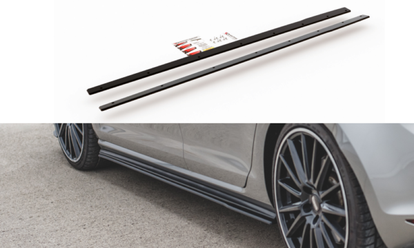 Lip Spoiler Volkswagen Golf 7 GTI Side Skirts Racing Black