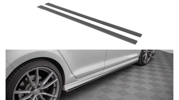 Lip Spoiler Volkswagen Golf 7 R Side Skirts Street Pro Black-Red
