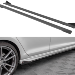 Lip Spoiler Volkswagen Golf 7 R Side Skirts Street Pro Black-Red + Gloss Flaps