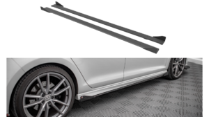 Lip Spoiler Volkswagen Golf 7 R Side Skirts Street Pro Black-Red + Gloss Flaps
