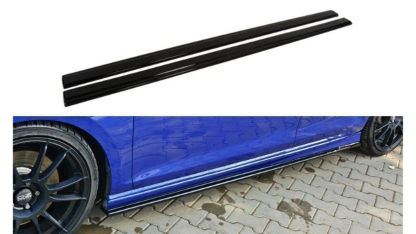 Lip Spoiler Volkswagen Golf 7 R Side Skirts v.1 Gloss Black