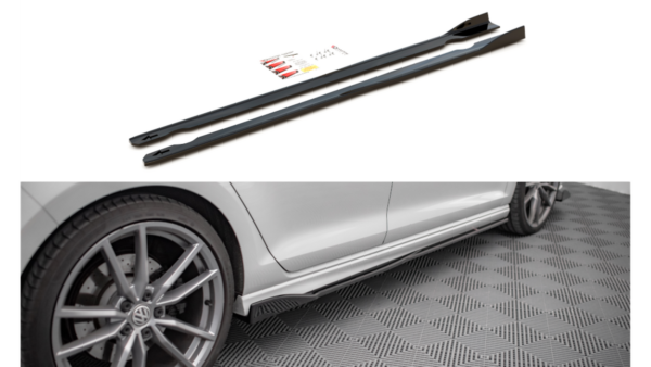 Lip Spoiler Volkswagen Golf 7 R Side Skirts v.2 Gloss Black