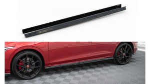 Lip Spoiler Volkswagen Golf 8 GTI GTE GTI Clubsport R-Line Side Skirts v.3 Gloss Black