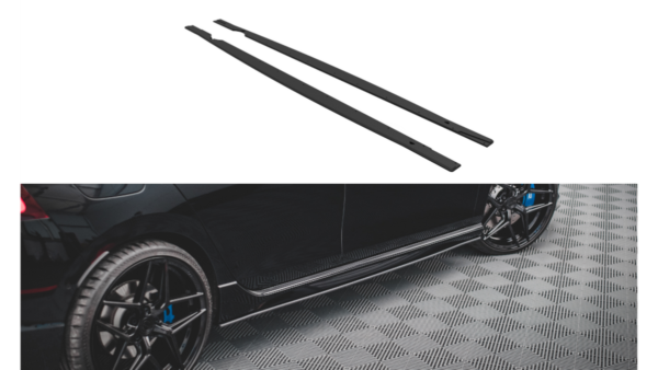 Lip Spoiler Volkswagen Golf 8 R Side Skirts Street Pro Black-Red
