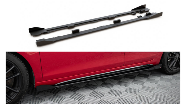 Lip Spoiler Volkswagen Golf VI GTI Side Skirts Racing Black + Gloss Flaps