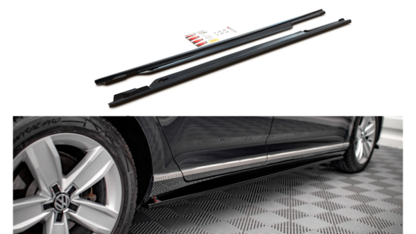 Lip Spoiler Volkswagen Passat B8 Facelift Side Skirts Gloss Black