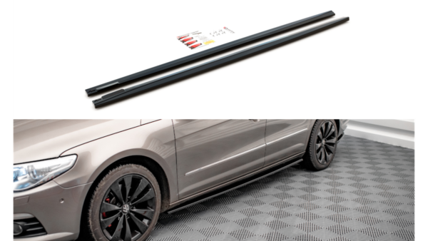 Lip Spoiler Volkswagen Passat CC Side Skirts v.2 Gloss Black