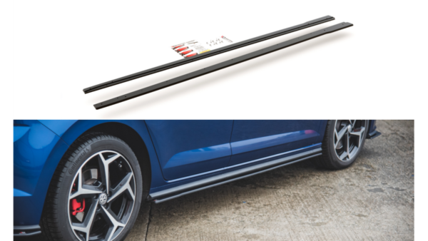 Lip Spoiler Volkswagen Polo VI GTI Side Skirts Racing Black