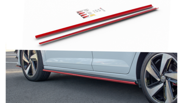 Lip Spoiler Volkswagen Polo VI GTI Side Skirts Red