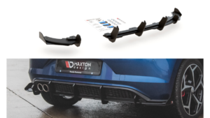 Lip Spoiler Volkswagen Polo VI GTI Rear Valance + Flaps Black-Red Racing Durability