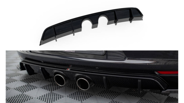Lip Spoiler Volkswagen Scirocco III Rear Valance v.2 R32 Exhaust Gloss Black