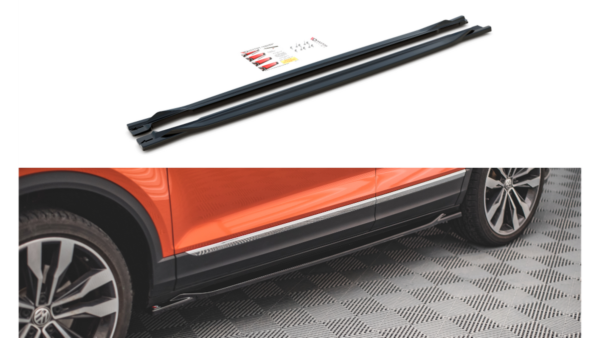 Lip Spoiler Volkswagen T-Roc Side Skirts Gloss Black