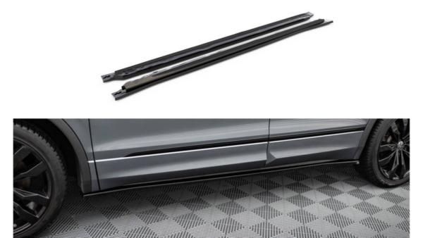 Lip Spoiler Volkswagen Tiguan II Allspace Side Skirts Gloss Black