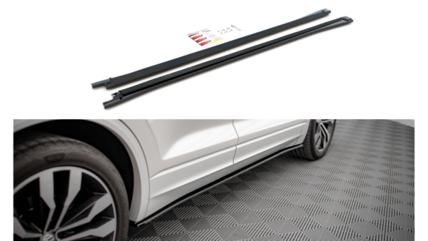 Lip Spoiler Volkswagen Touareg III R-line Side Skirts Gloss Black