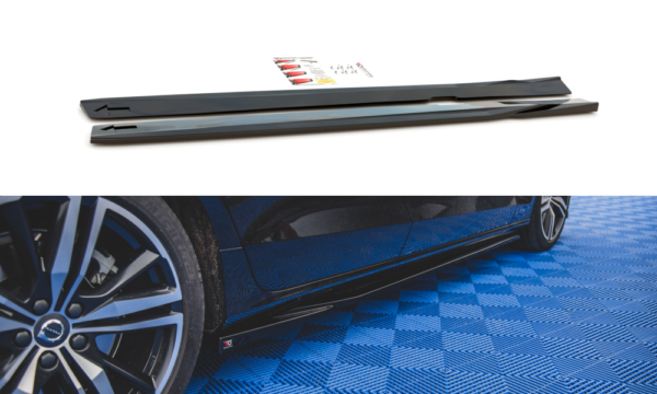 Lip Spoiler Volvo S60 III R-Design Side Skirts v.1 Gloss Black