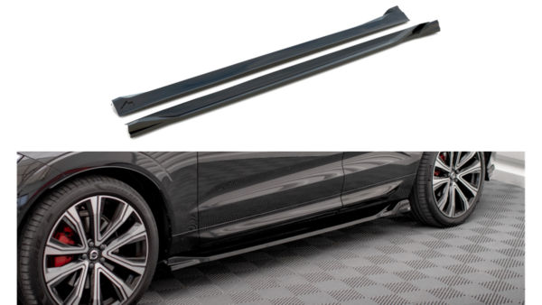 Lip Spoiler Volvo XC60 R-Design II Facelift Side Skirts Gloss Black