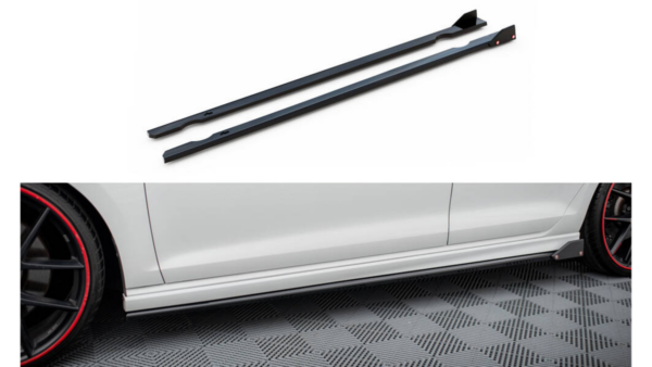 Side Skirts Diffusers V.3 + Flaps Volkswagen Golf R Mk7
