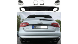 Diffuser Audi A4 B8 Facelift Rear with Pipes