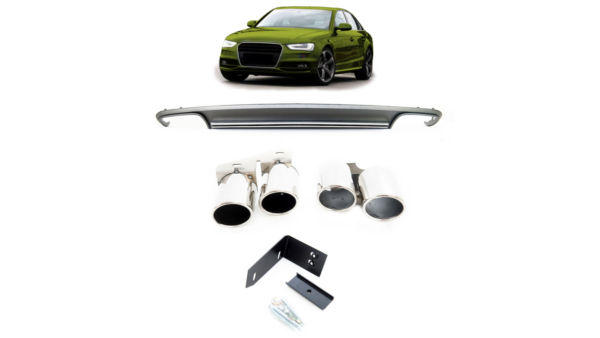 Diffuser Audi A4 B8 Facelift Rear with Pipes