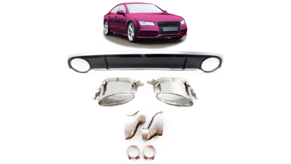 Diffuser Audi A7 C7 Rear with Pipes