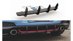 Diffuser Hyundai I30 III N Rear Racing Durability v.1 Black-Red