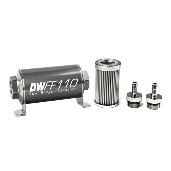 DeatschWerks Universal in-line fuel filter 5 micron AN6 110mm