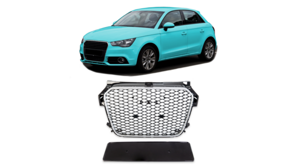 pol_pl_Grill-Audi-A1-8X-Silver-Gloss-Black-265720_5.png Grill Audi A1 8X Silver & Gloss Black