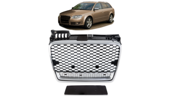 Grill Audi A4 B7 Silver & Gloss Black