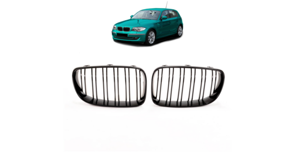 Grill BMW 1 E81 E82 E87 E88 Facelift Dual Line Gloss Black