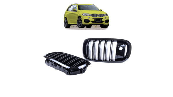 Grill BMW X5 F15 F85 X6 F16 F86 Dual Line Gloss Black camera