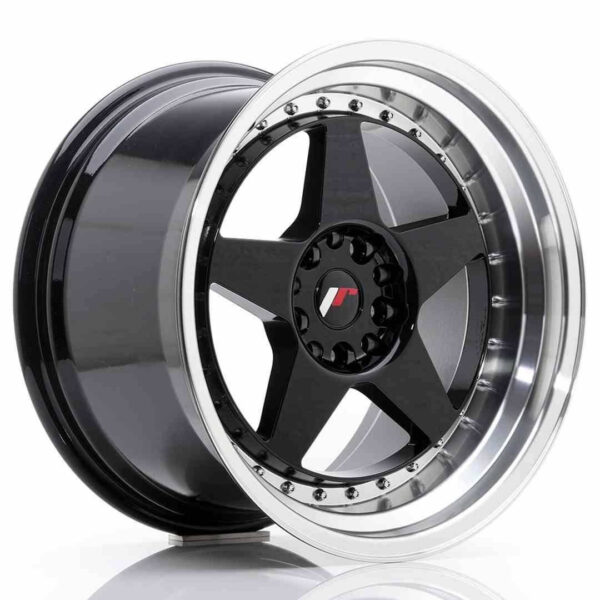 JR Wheels JR6 18x10.5 ET25 5x114.3/120 Glossy Black w/Machined Lip