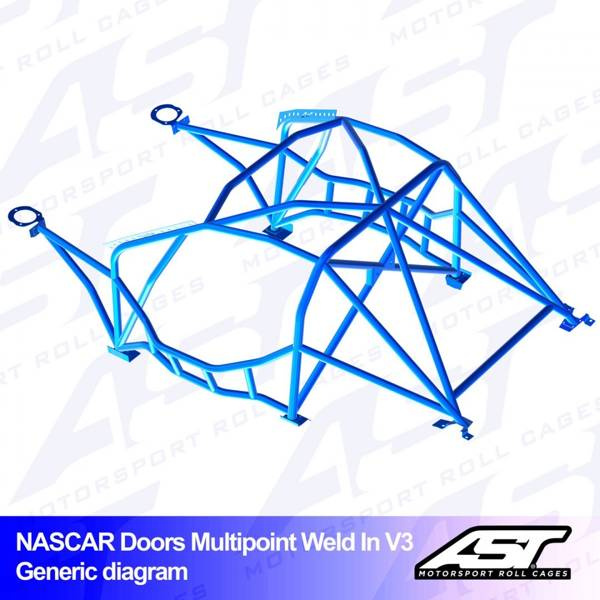 Roll Cage BMW 1-Series (E82) 2-door Coupe RWD MULTIPOINT WELD IN V3 NASCAR-door