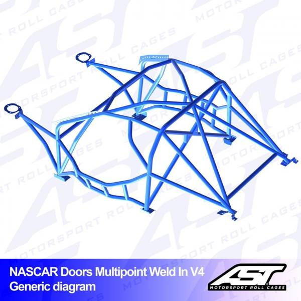 Roll Cage BMW (E30) 3-Series 2-door Coupe AWD MULTIPOINT WELD IN V4 NASCAR-door