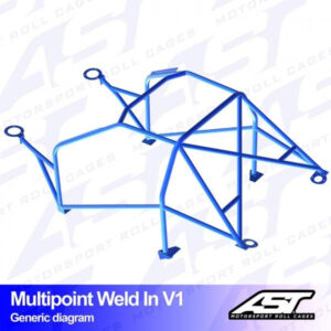 Roll Cage BMW (E30) 3-Series 4-door Sedan RWD MULTIPOINT WELD IN V1