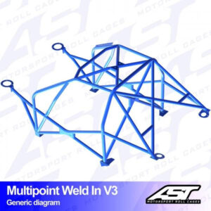 Roll Cage BMW (E30) 3-Series 4-door Sedan RWD MULTIPOINT WELD IN V3