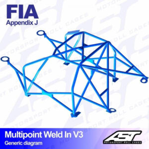 Roll Cage CITROËN AX (Phase 1/2 ) 3-door Hatchback MULTIPOINT WELD IN V3